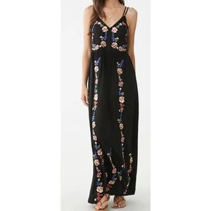 Black Embroidered Maxi Dress